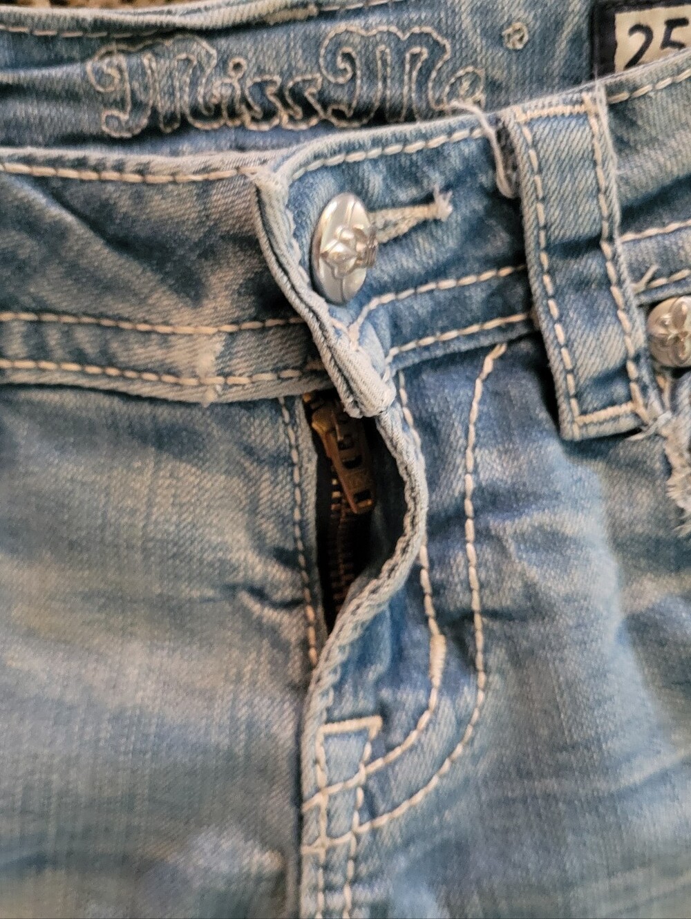 Miss Me Light Blue Embroidered Denim Jeans - Picture 5 of 6
